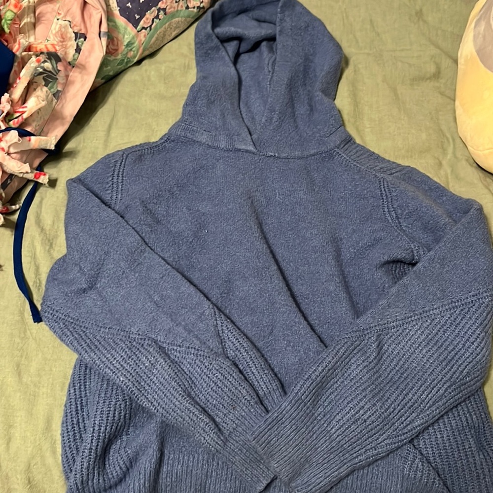 hooded blue soft sweater